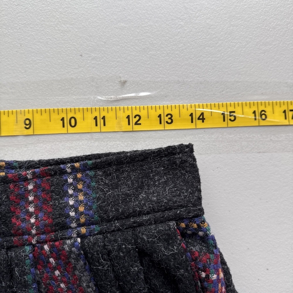Vintage Womens Tartan Plaid Wool Skirt Sz 11/12 Academia Old Money Prairie READ - Picture 12 of 13